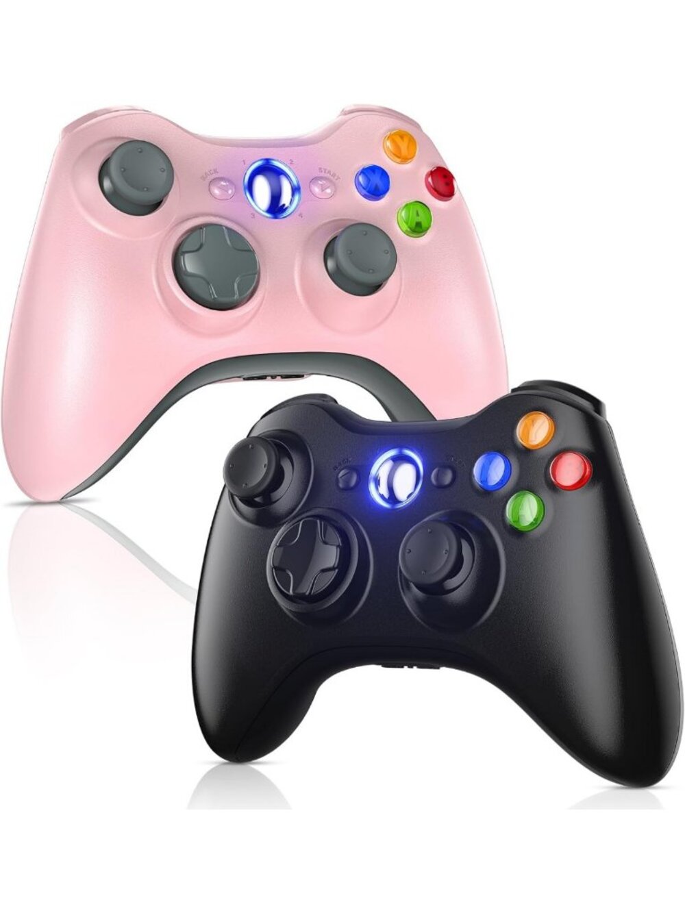 2 Pack Wireless Game Controllers for Xbox 360 & PC - Upgraded Joystick, Dual